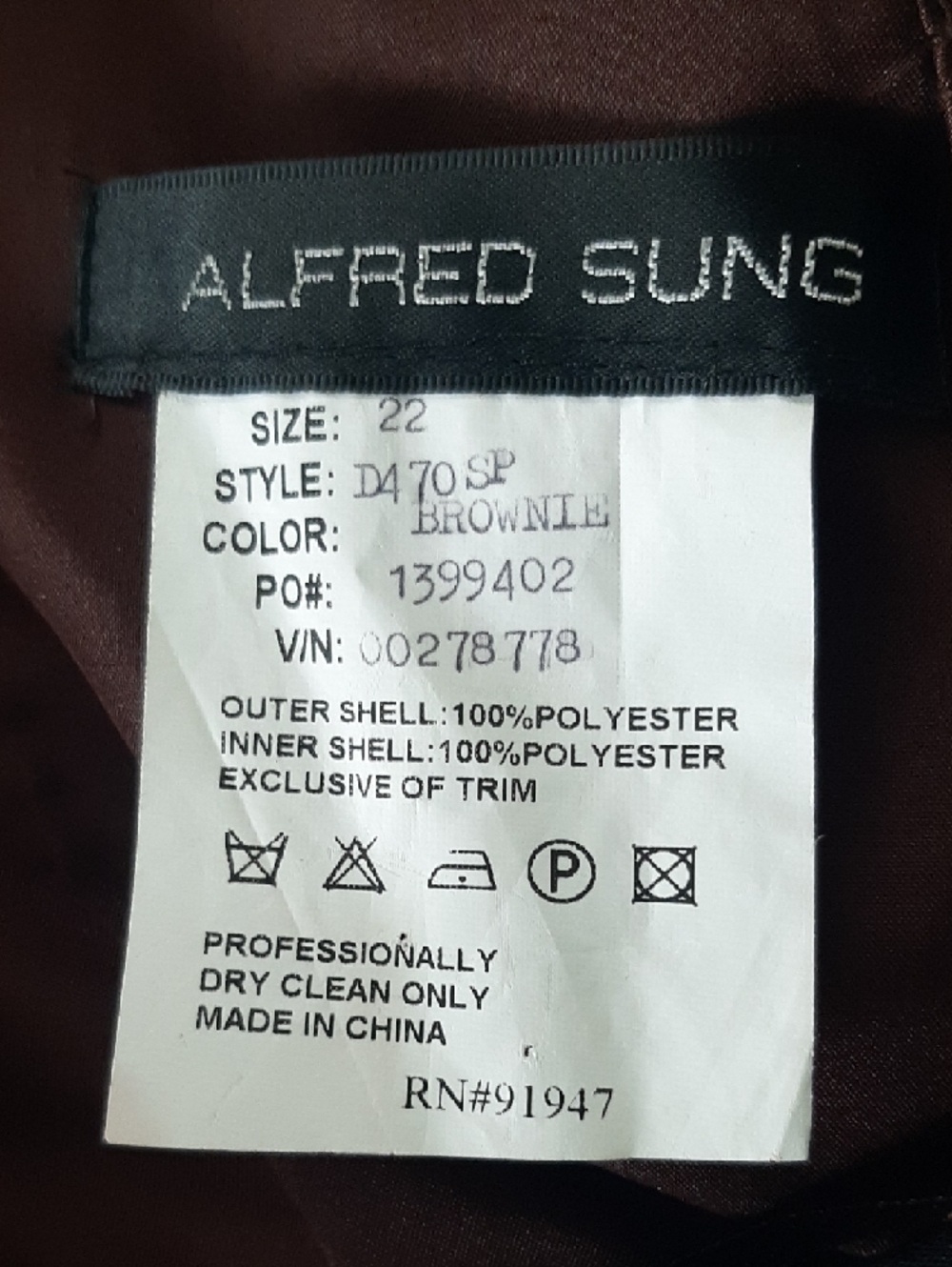 ALFRED SUNG🤎Chocolate Brown Halter Midi Dress with Side Pockets, Lined Sz 22 - Picture 5 of 10